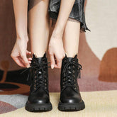 Cute Cat Ears Ankle Lace-up Boots